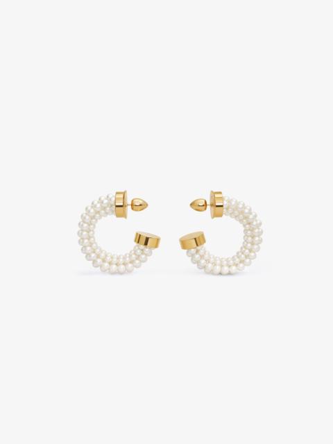 Alaïa GRAPHIC PEARL HOOP EARRINGS