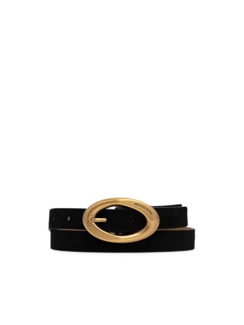 MICHAEL KORS oval-buckle suede belt