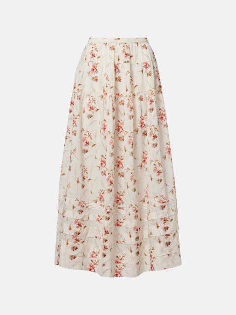 DÔEN Marie floral cotton maxi skirt