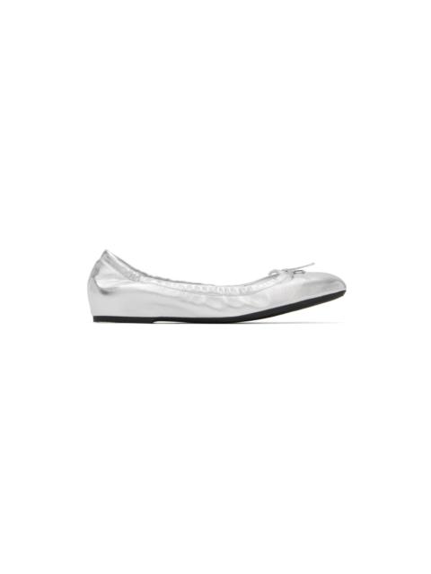 Valentino Silver VLogo Signature Ballerina Flats