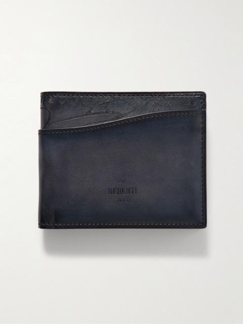 Berluti Makore Neo Scritto Venezia Leather Billfold Wallet Blue