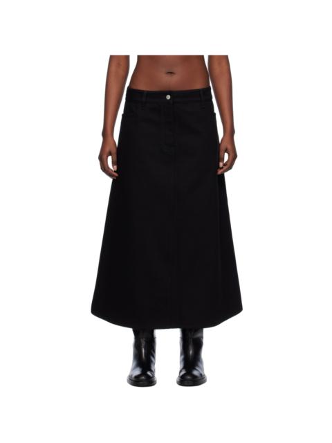 Studio Nicholson Black A-Line Denim Maxi Skirt