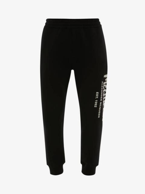 Alexander McQueen Men's McQueen Graffiti Joggers in Black/ivory