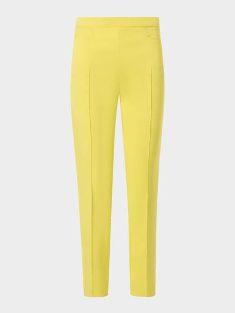 AKRIS Franca Pintuck Cotton Slim-Leg Ankle Pants
