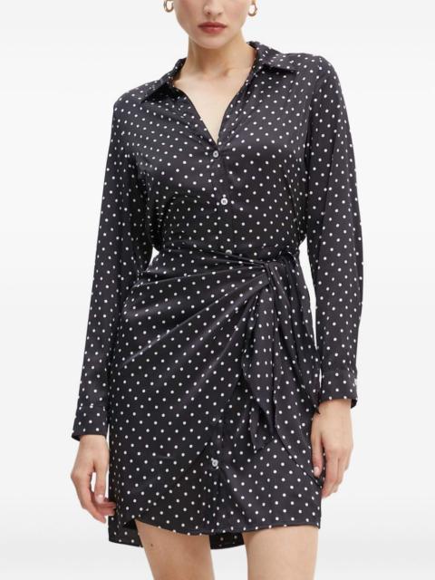 GUESS USA polka-dot tie mini dress