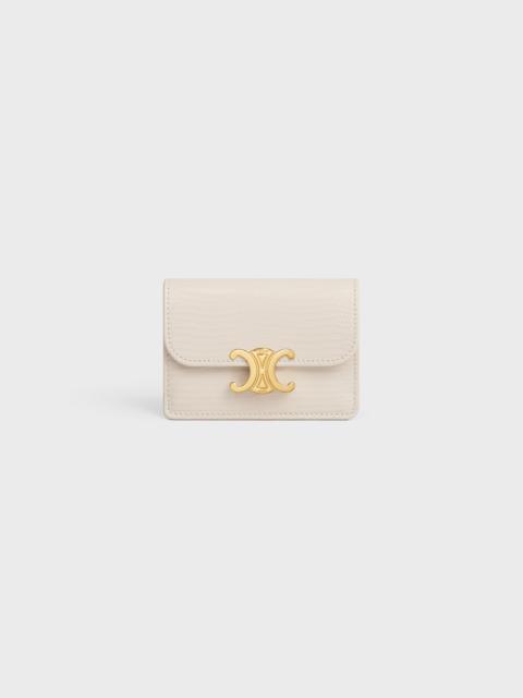 CELINE CARD HOLDER WITH FLAP TRIOMPHE IN LIZARD