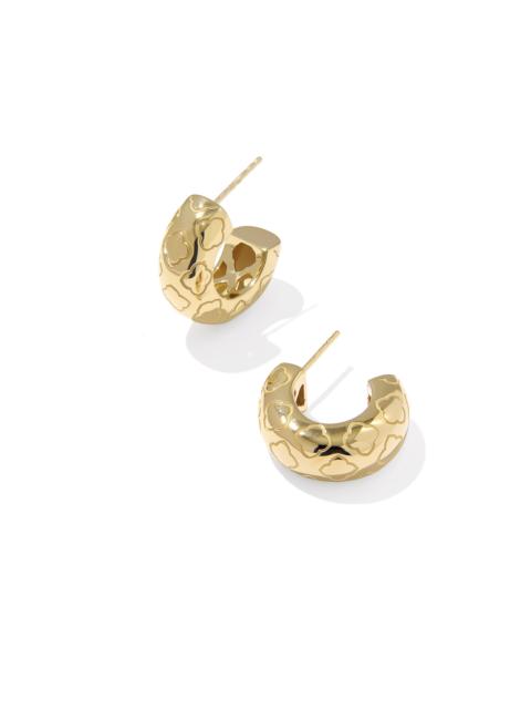 KENDRA SCOTT Bold Etched Oxidized Sterling Silver Huggie Earrings