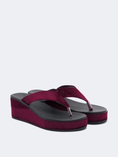 ANCIENT GREEK SANDALS Charys velvet platform thong sandals