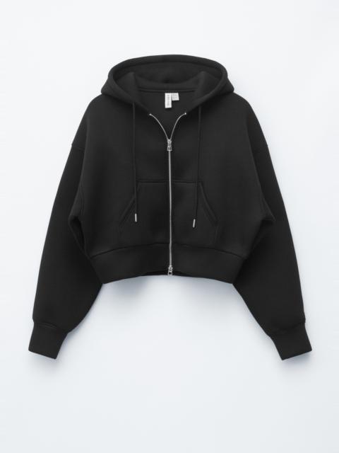 & Other Stories Cropped Scuba Zip-Up Hoodie