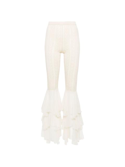Moschino ruffled-detailed knitted trousers