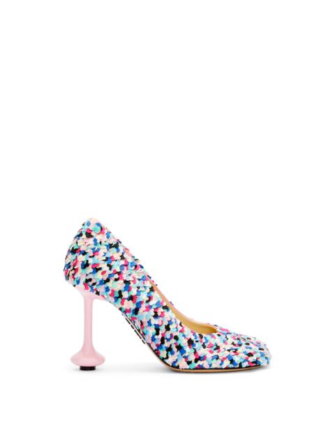 Loewe Toy pump in embroidered satin