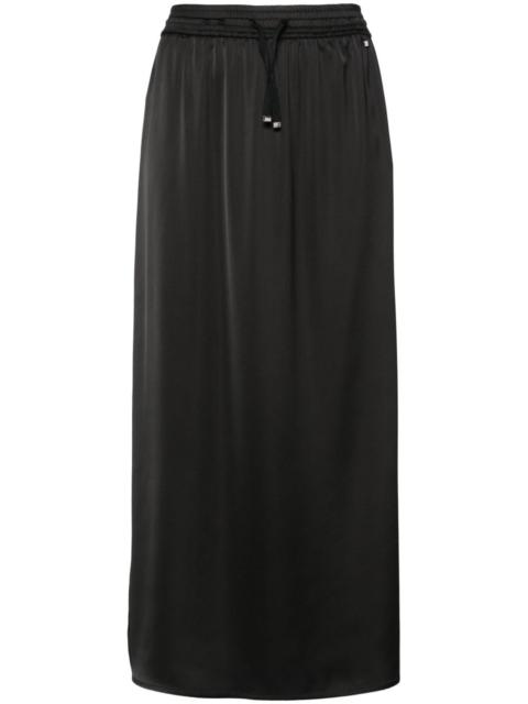 Herno drawstring-waist 새틴 미디 스커트