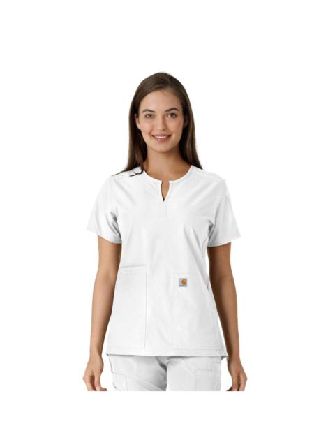 Carhartt Women's Force Essentials Notch Neck Tunic Knit Panel Scrub Top