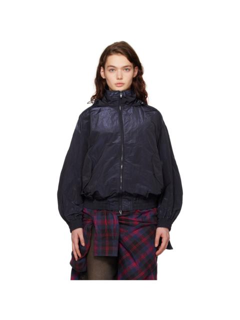 JUUN.J Navy Crinkled Trainer Jacket