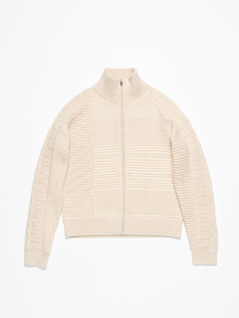 Acne Studios Patchwork knit cardigan - Oatmeal melange