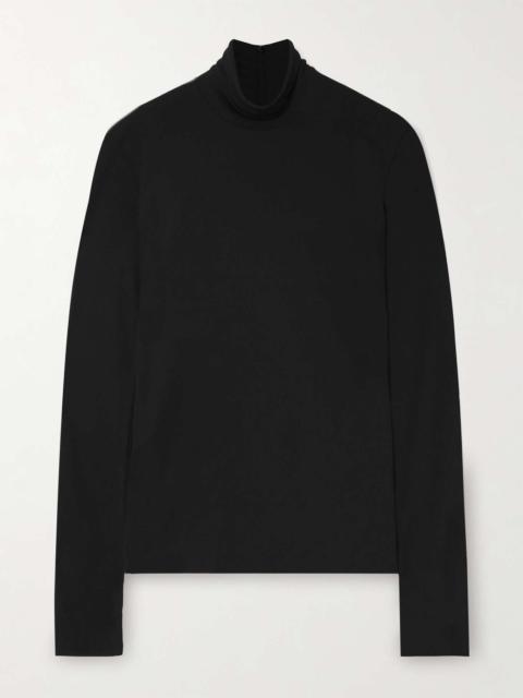 Crepe turtleneck top