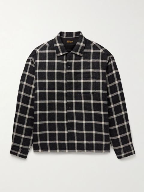 visvim Keesey Checked Linen and Wool-Blend Down Jacket Black