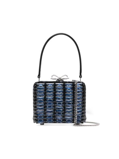 self-portrait crystal-embellished top-handle mini bag
