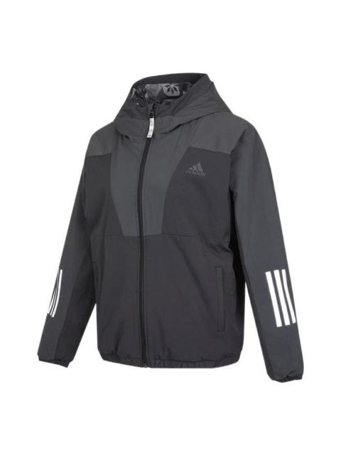 (WMNS) adidas CNY MID JKT Reversible Sports Hooded Jacket Black HC2801