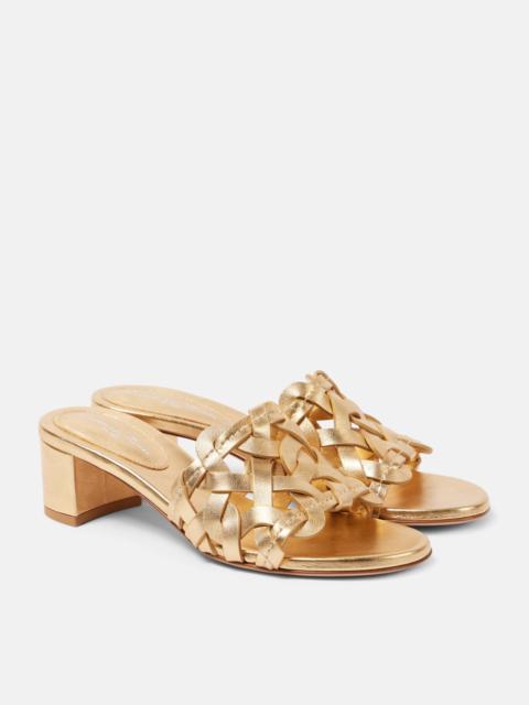 Gianvito Rossi 55mm metallic mules