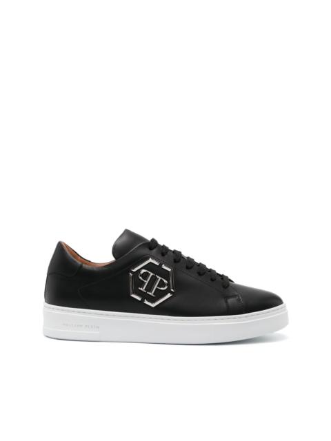 スニーカー Philipp Plein Hexagon' Black Leather Sneakers 18998446_42288569_600.jpg