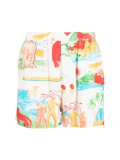 Far Away Places printed shorts