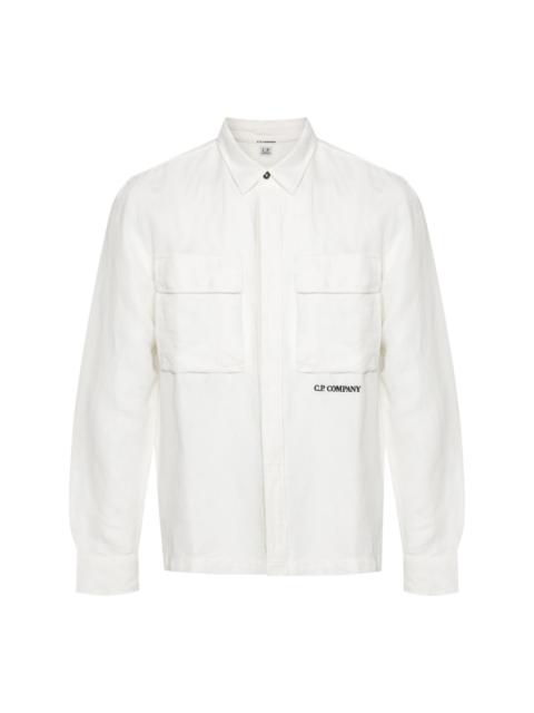 embroidered-logo twill shirt