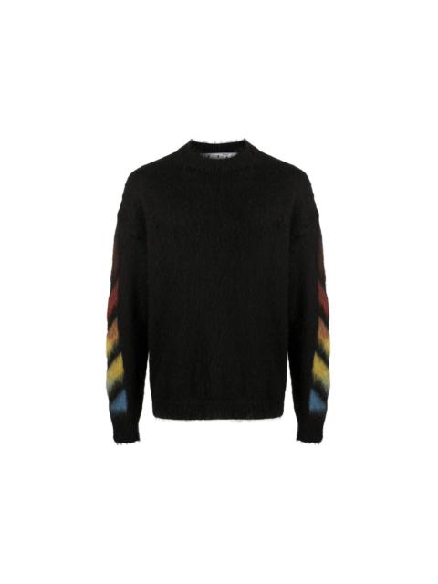 Off-White OFF-WHITE Brushed Mohair Diag Stencil Arrows Knit Sweater Black/Rainbow