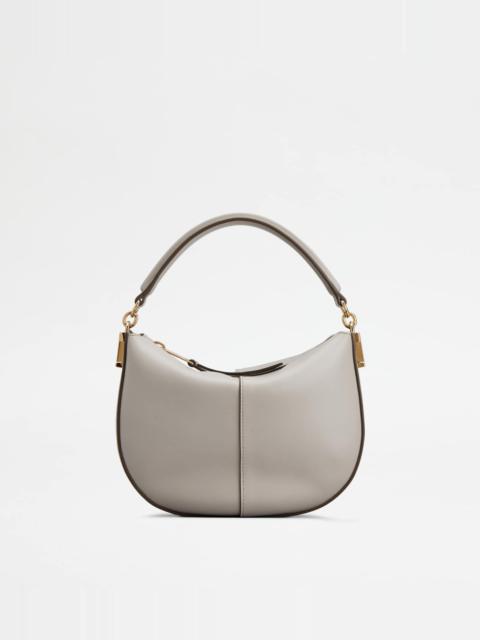 Tod's TOD'S T CASE HOBO BAG IN LEATHER MINI - GREY