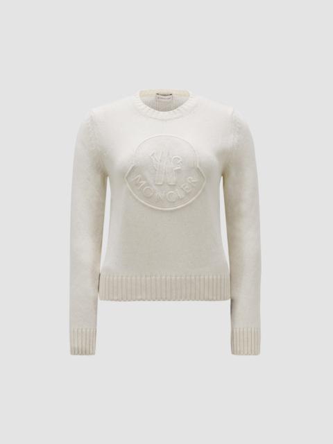 Moncler Embroidered Logo Cashmere & Wool Sweater