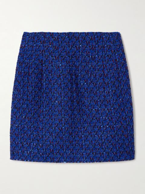 Alessandra Rich Sequined tweed mini skirt Blue