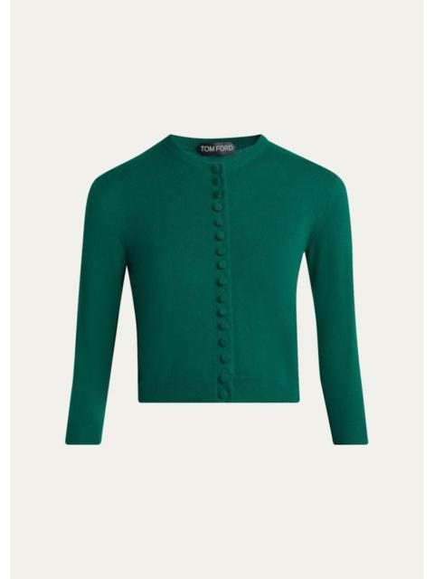 TOM FORD Cashmere Shrunken Crop Crewneck Cardigan