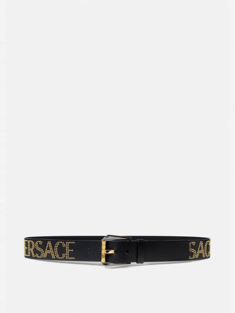 VERSACE Studded Logo Greca Belt