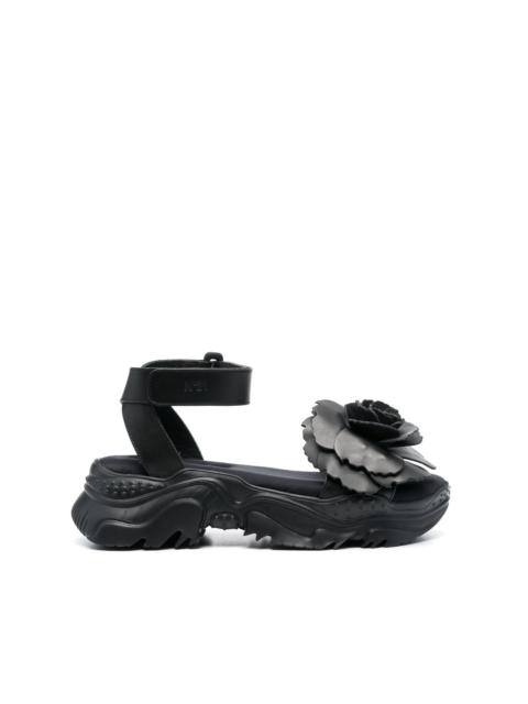N°21 rose-appliqué 60mm leather sandals