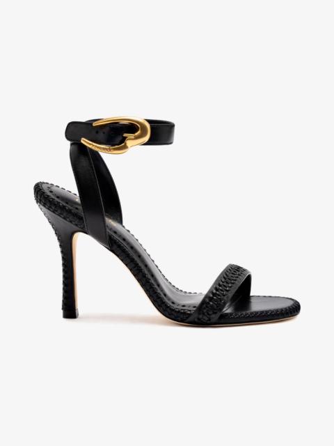 Larroudé Verona Sandal In Black Leather