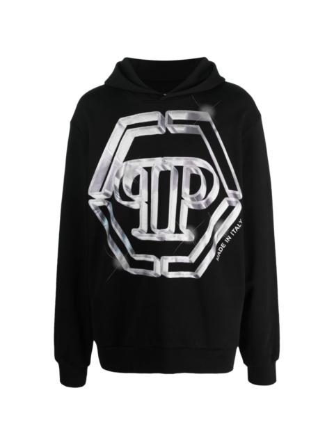 PHILIPP PLEIN logo-print cotton hoodie
