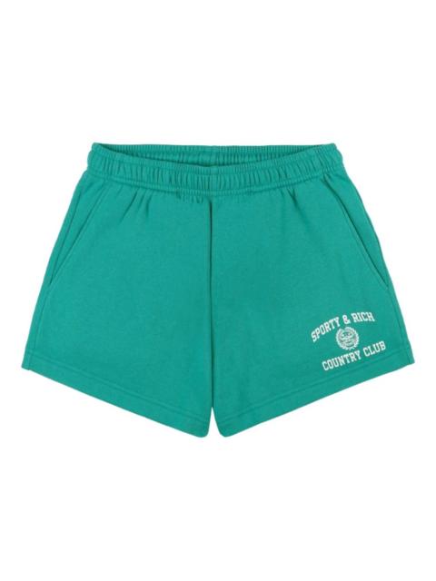 Sporty & Rich Varsity logo-print elasticed-waistband shorts