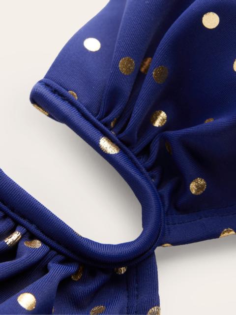 BODEN U Bar Bikini Top-Navy Foil Spot
