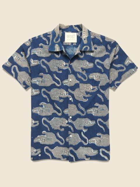 KARDO Tiger Block Print Shirt - Blue