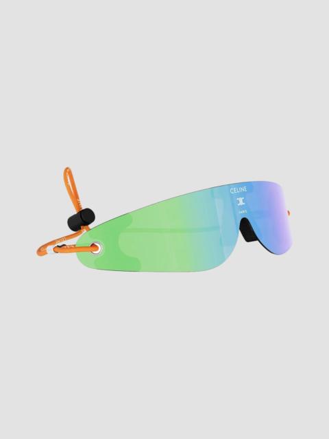 CELINE Men's Celine Défilé Runner Shield Sunglasses - Orange Green Blue