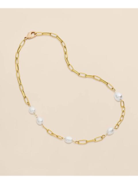 Brooks Brothers Loni Paul Shell & Pearl Necklace in 14K Plated Gold