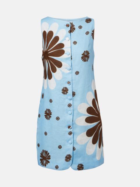 CALA de la CRUZ Rhoda floral linen minidress