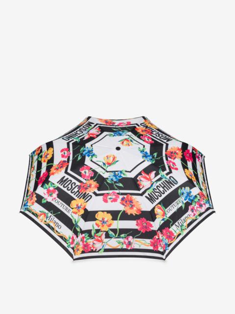 Moschino FLOWERS & STRIPES OPEN & CLOSE UMBRELLA