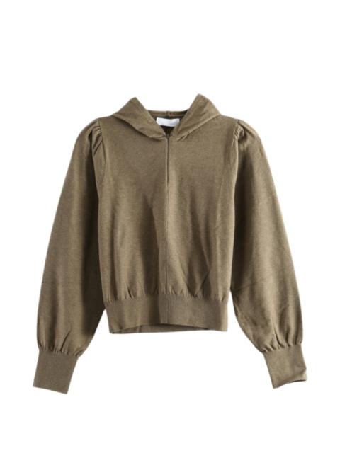 AMOMENTO puff-sleeve zip-up hoodie