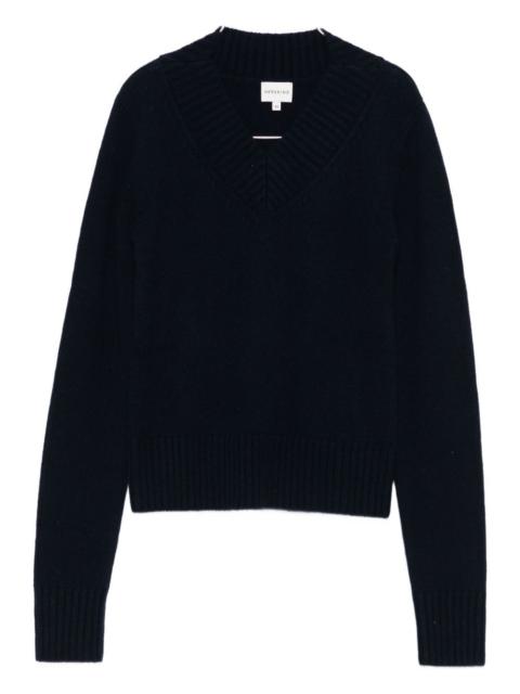HERSKIND V-neck ribbed sweater