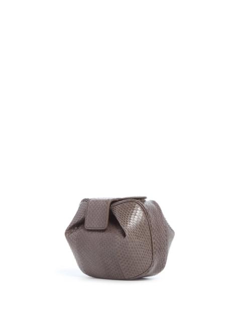 Soft Demi Clutch in Charcoal Snakeskin