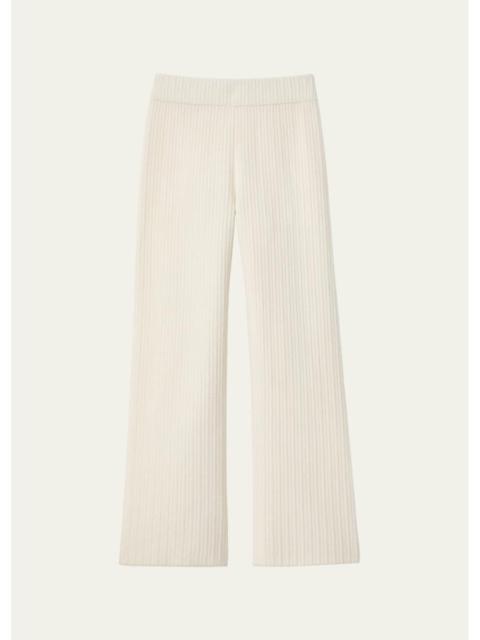 Lafayette 148 New York Striped Straight-Leg Cashmere Pants