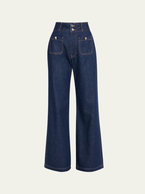 VERONICA BEARD Taylor High-Rise Wide-Leg Jeans
