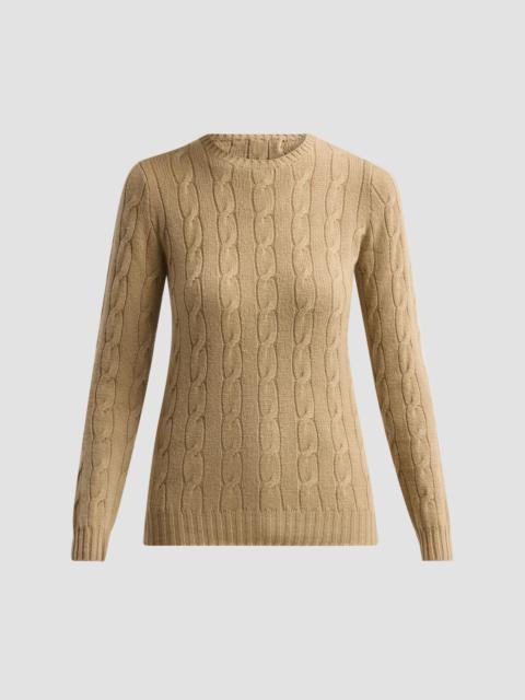 Ralph Lauren Women's Cable-Knit Cashmere Crewneck Sweater - Honey