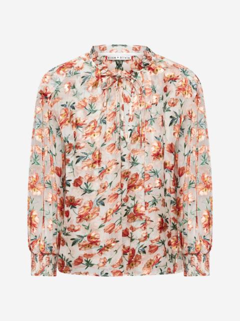 Alice + Olivia Julius print silk-blend blouse